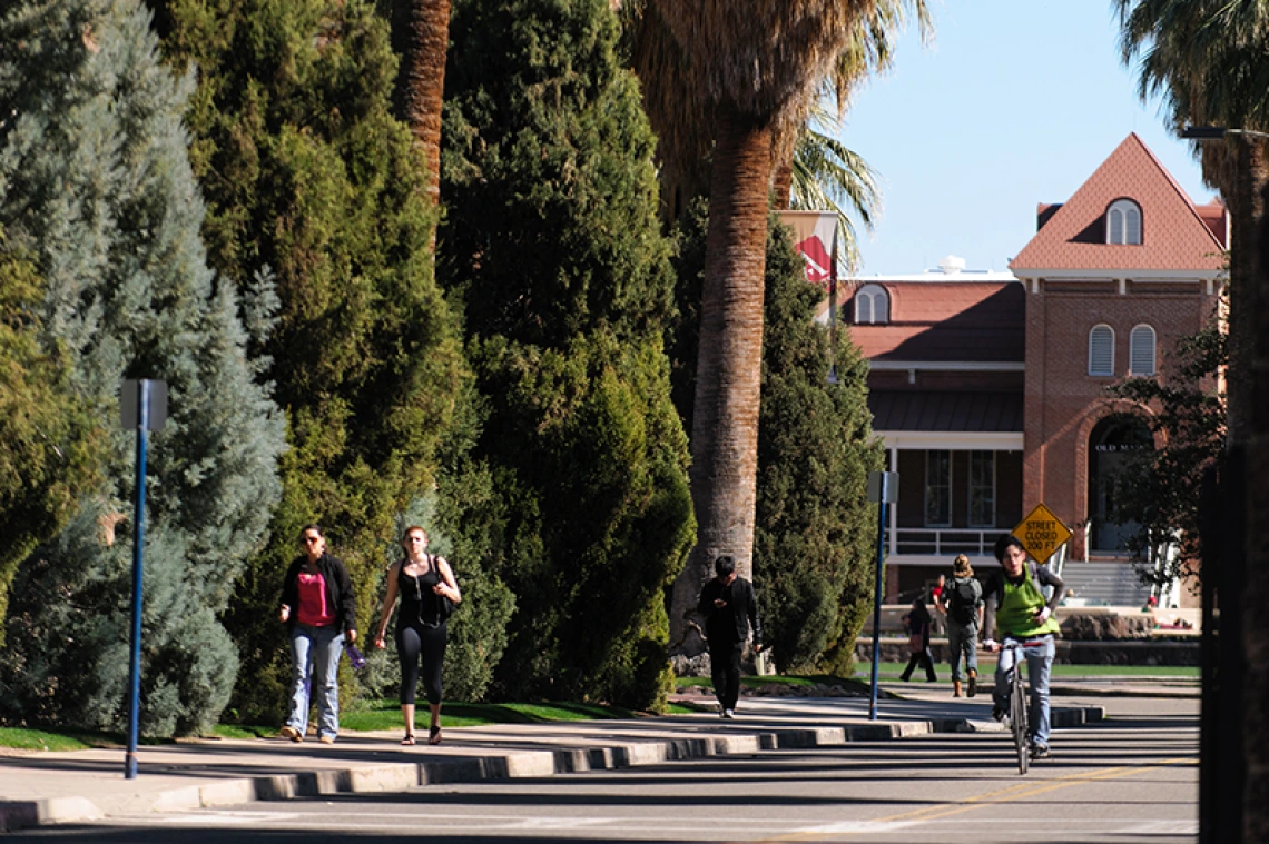 Shot of University of Arizona campus street